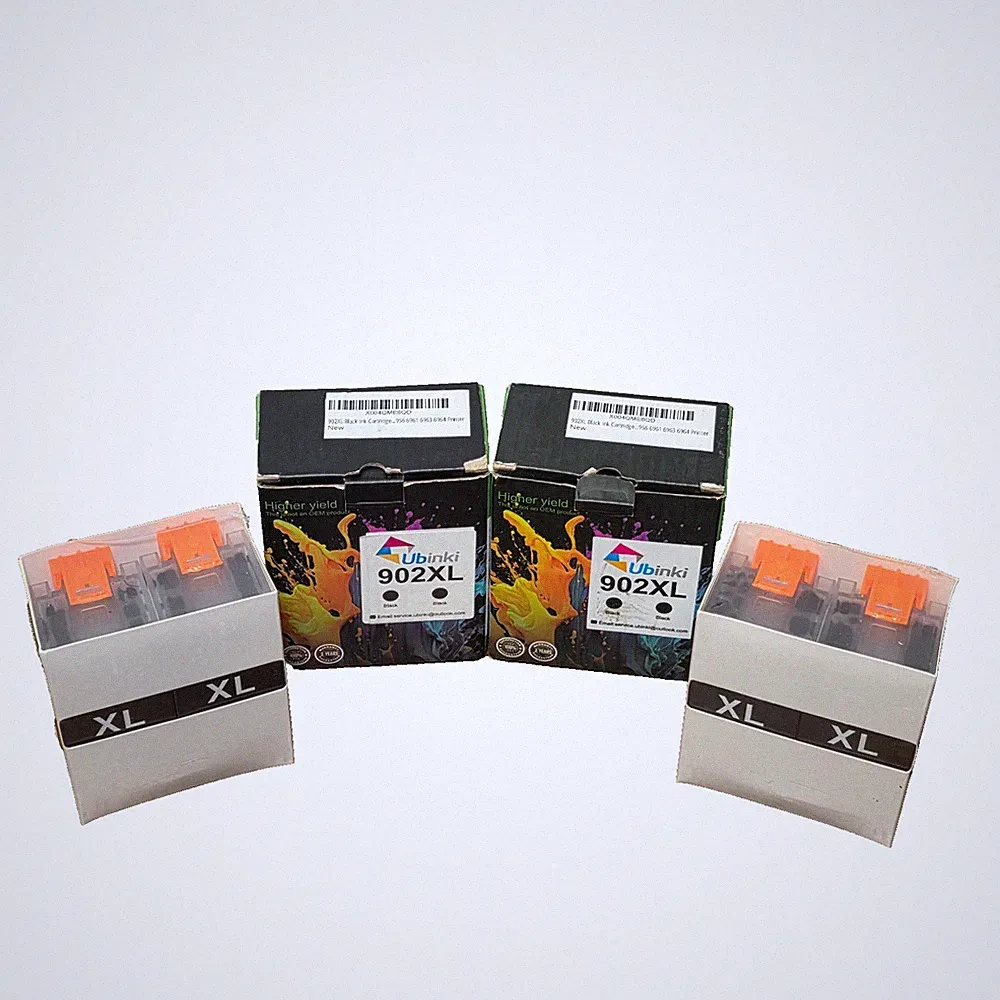 2 UBINKI INK 902XL Black HP OfficeJet 6950 +More, Total 4 Cartridges NEW SEALED