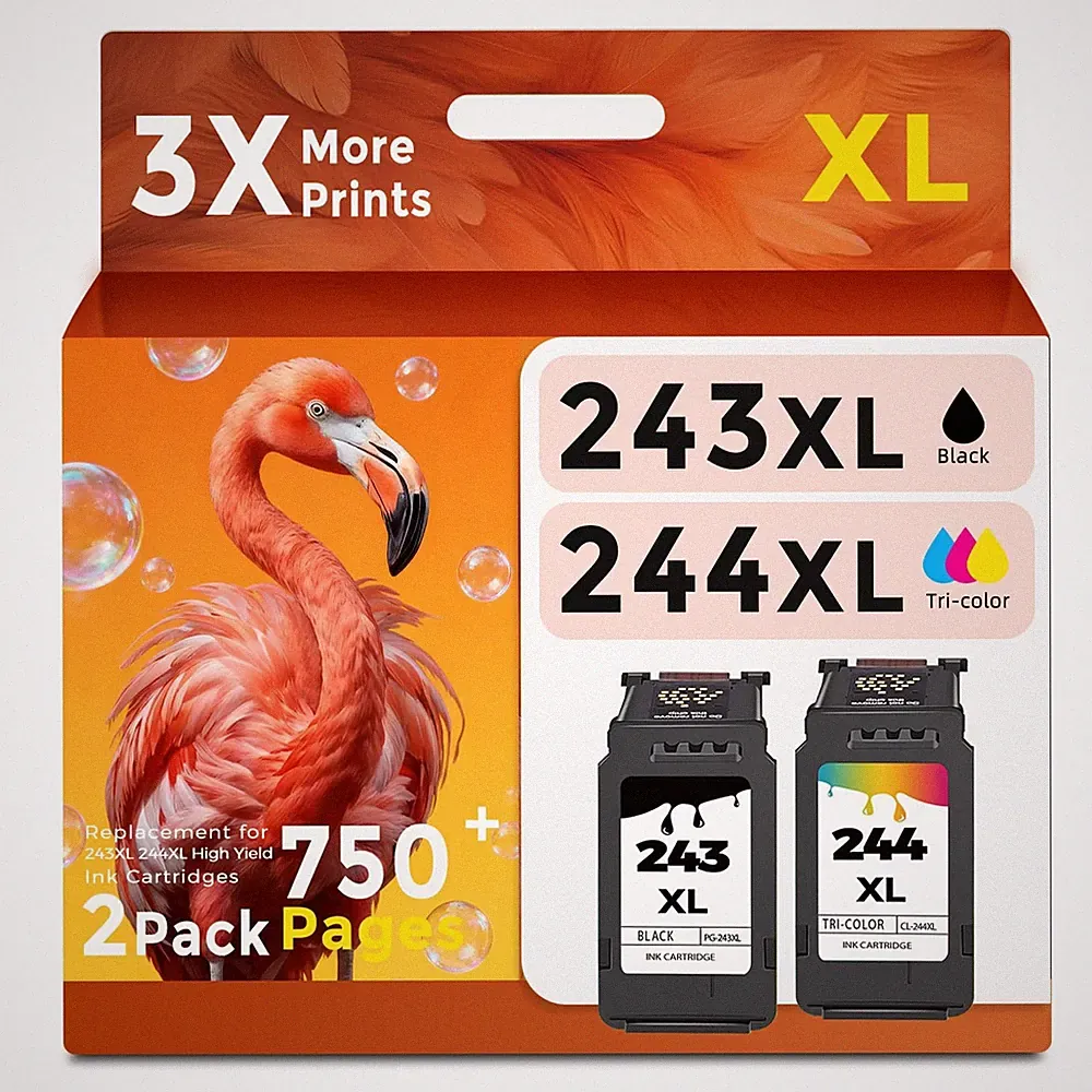 243 244 XL Ink Cartridge Combo Pack Replacement for Canon 243XL 244XL Printer...
