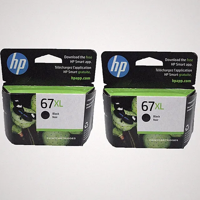 2pcs HP 67XL Genuine Black Ink Cartridges