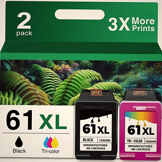 61XL Ink Cartridge Black and Color Combo Pack x 2PK Color, 61bc