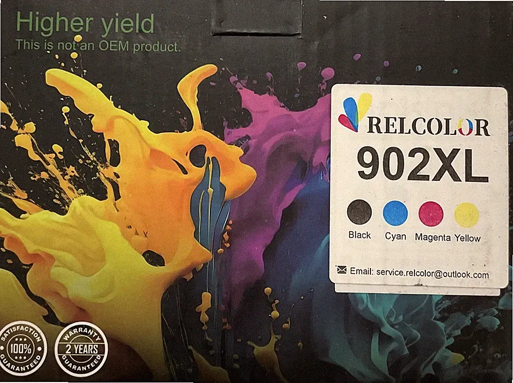 902XL High Yield Ink Cartridges by Ubinki – 4-Pack for HP Printers (BK/C/Y/M)