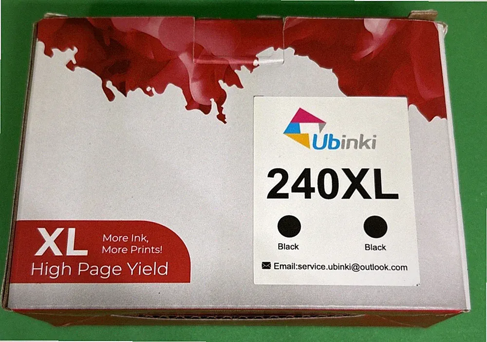 Ubinki 240XL BLACK INK (2 PACK) XL More Ink, More Prints High Page Yield