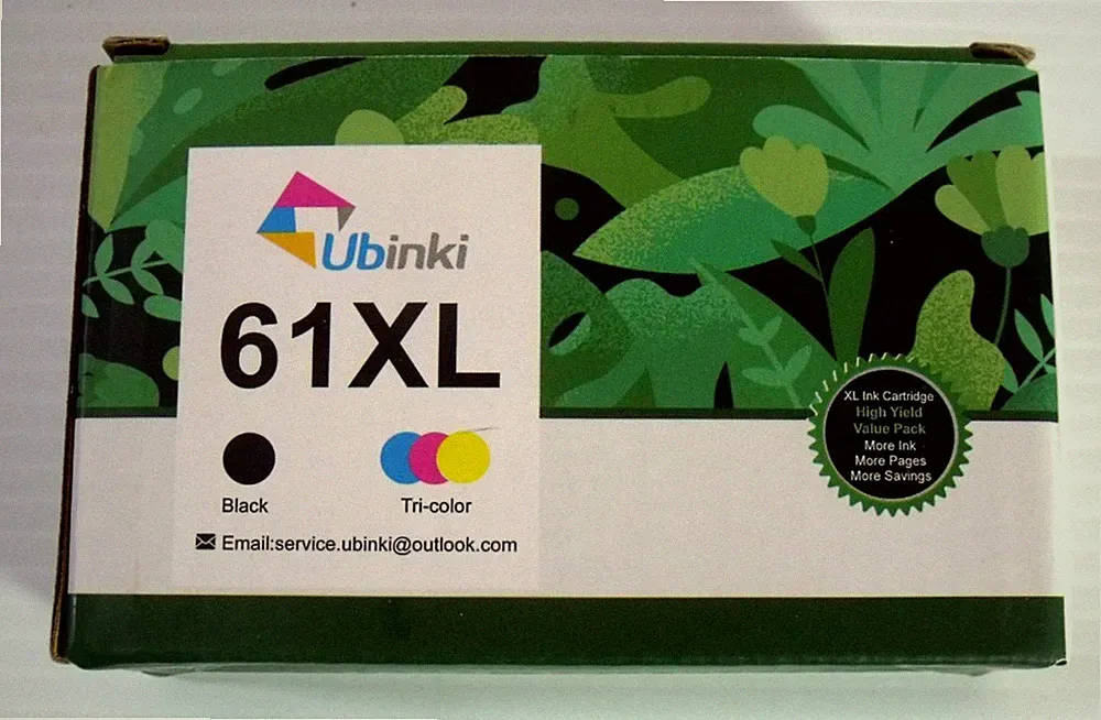 Ubinki 61XL 1 Black, 1 Tricolor Color Ink Cartridges Expires 12/2027 New