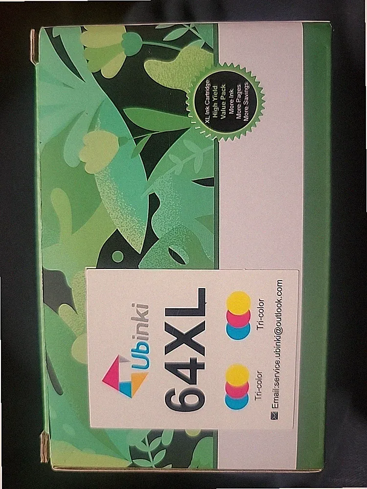 Ubinki 64XL Tri-Color Ink Cartridges 2-Pack Compatible HP Envy Photo 7855 7155