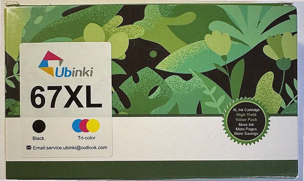 Ubinki 67XL Replacement Ink Cartridges Tri Color Only