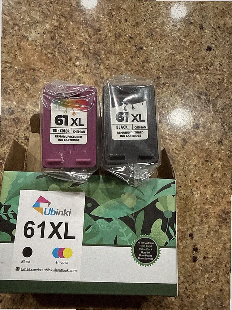 Ubinki HP 61XL Ink Cartridges Combo Black & Tri-Color NEW Exp 04-2027